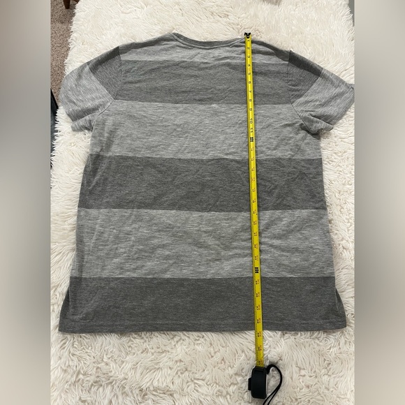 Goodfellow Co Mens L Grey Striped Short Sleeve Casual Crewneck Shirt - Picture 3 of 4